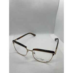 Jonathan‎ Cate Salem Designer Eyeglasses Frames Gold Brown Tortoise Semi Rimless